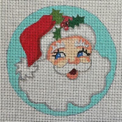 Small Teal Santa Ornament (Raymond M Crawford)