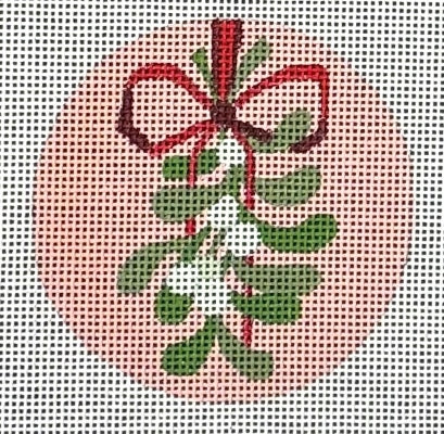 Pink Mistletoe Round Ornament - 13M (Raymond M Crawford)