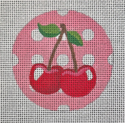 Cherries Round Ornament/Pink Dots - 18M (Raymond Crawford)
