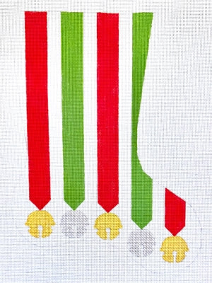 Red/Green Ribbon Bell Midi Stocking - 13M (Raymond M Crawford)