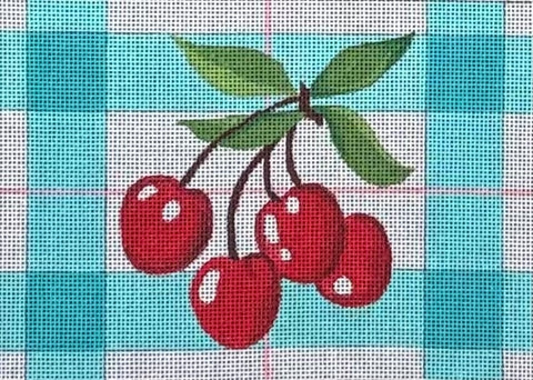 Cherries Teal Plaid/Rectangle (Raymond M Crawford)