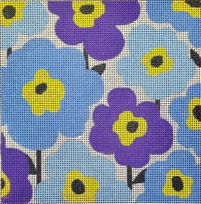 Blue Purple Poppies Square (Raymond M Crawford)