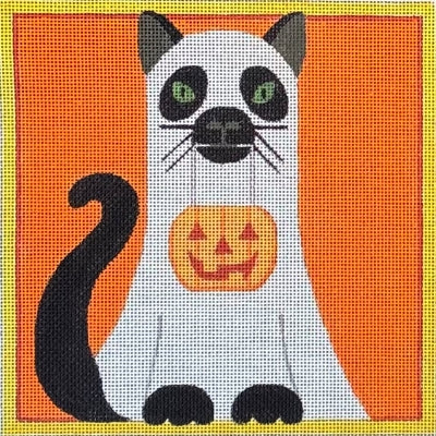 Halloween Cat with Pumpkin (Raymond M Crawford)