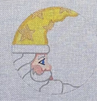 Yellow Crescent Santa Ornament (Raymond M Crawford)