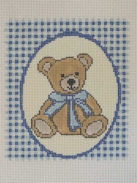 Gingham Teddy (Three Petals Needlepoint)
