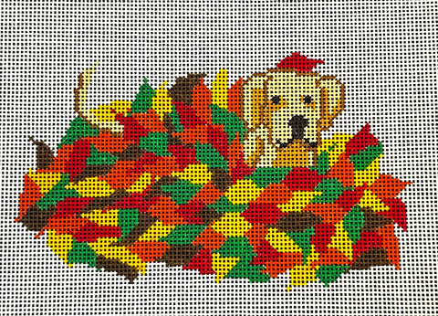 Gold Labrador in Fall Leaves (Froopy Designs)