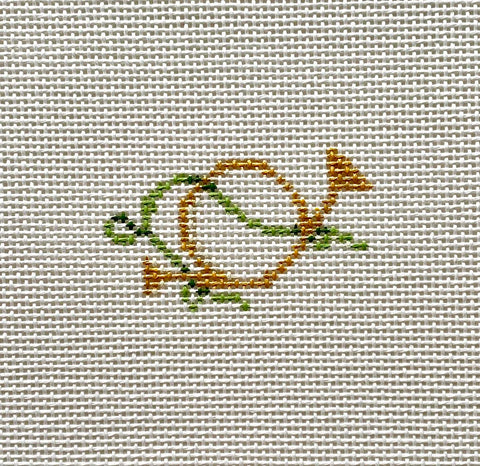 Victorian Christmas - Brass Horn (The Plum Stitchery)