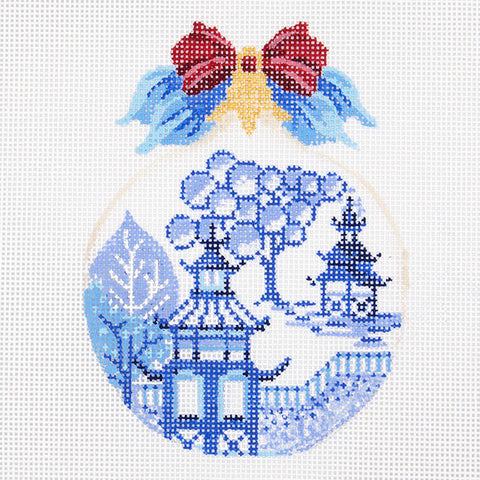 China Blue Toile (Kelly Clark Needlepoint)
