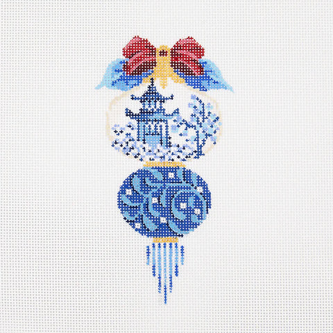 China Blue Triple Onion (Kelly Clark Needlepoint)