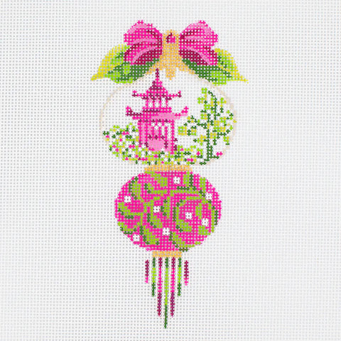Pink & Green Triple Onion (Kelly Clark Needlepoint)