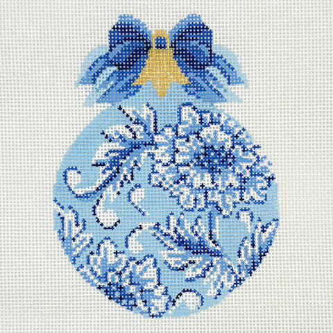 Pale Blue Chrysanthemum (Kelly Clark Needlepoint)