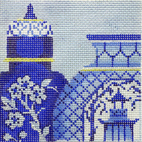 Bing Cherry Blossoms (Kelly Clark Needlepoint)