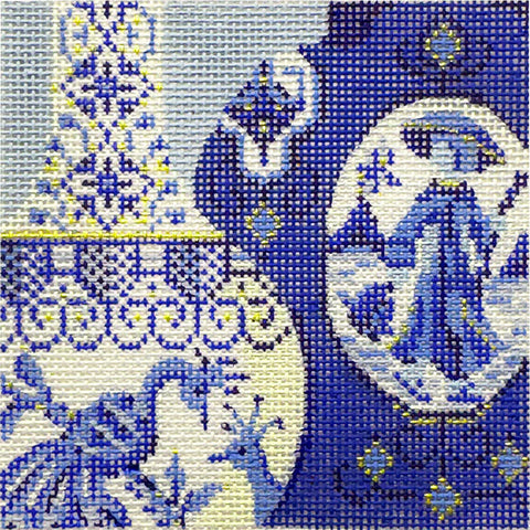 Flow Blue Peahens (Kelly Clark Needlepoint)