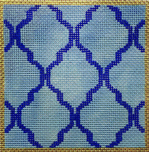 Flow Blue Trellis (Kelly Clark Needlepoint)