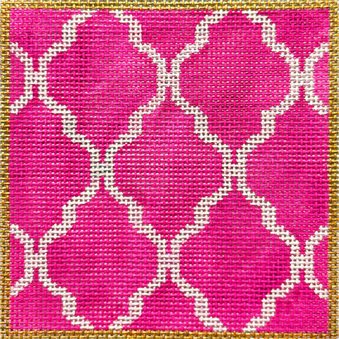 Peony Pink Trellis (Kelly Clark Needlepoint)