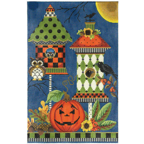 Halloween Crow House Stitch Guide
