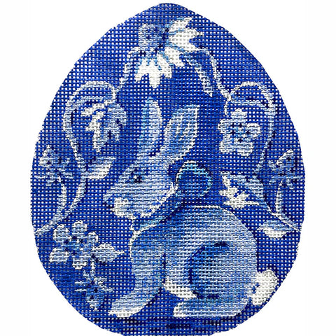 Strawberry Patch Bunny Egg (Kelly Clark Needlepoint)