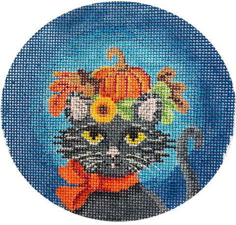 Carmine a Halloween Cat (Kelly Clark Needlepoint)