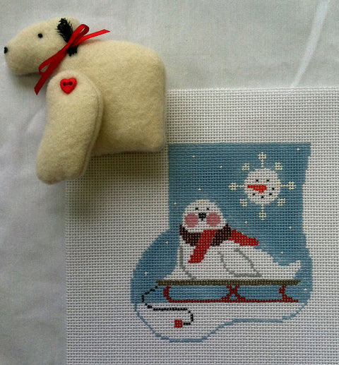 Seal w/Polar Bear Mini Sock (Kathy Schenkel)