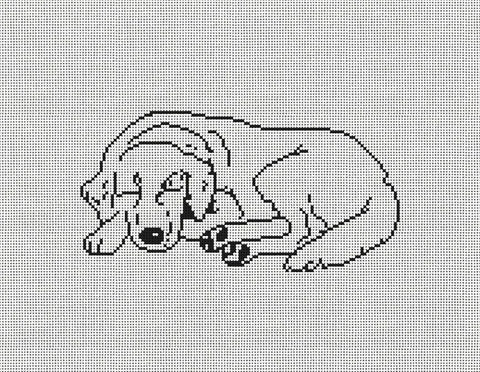 Sleeping Retriever (T&P Needlepoint)