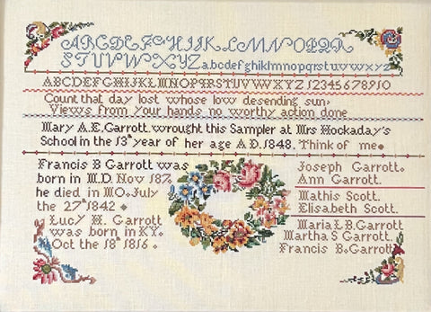 Mary Garrot 1848 (Queenstown Sampler Designs)