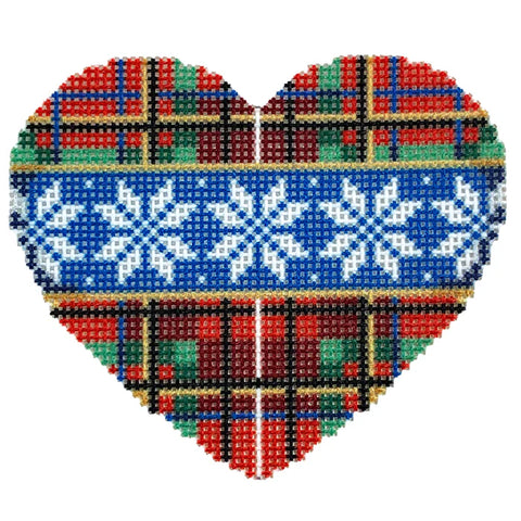 Plaid/Flakes Heart (Needlepoint To Go)