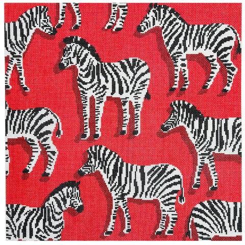 Zebra Pillow/Red (Needlepoint To Go)