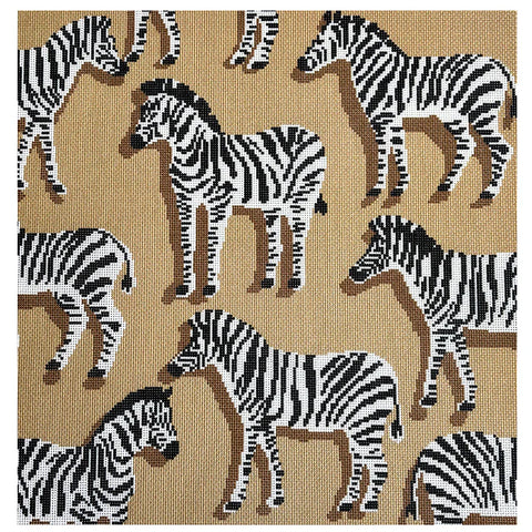 Zebra Pillow/Tan (Needlepoint To Go)