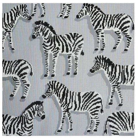 Zebra Pillow/Grey (Needlepoint To Go)