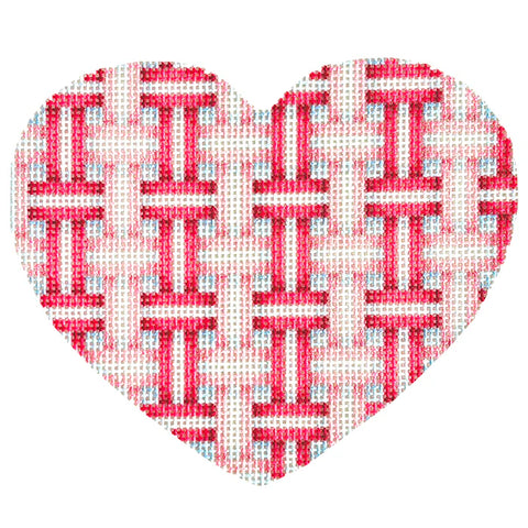 Woven Ribbon Large Heart/Rose (Needlepoint To Go)