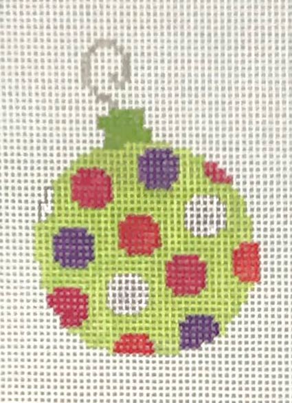 Dots on Green Bauble (Pippin Designs)