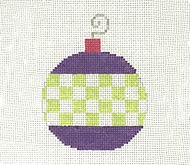 Purple w/Green Checks Bauble (Pippin Designs)