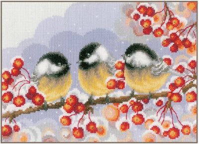 Chickadees Among Berries (Vervaco)