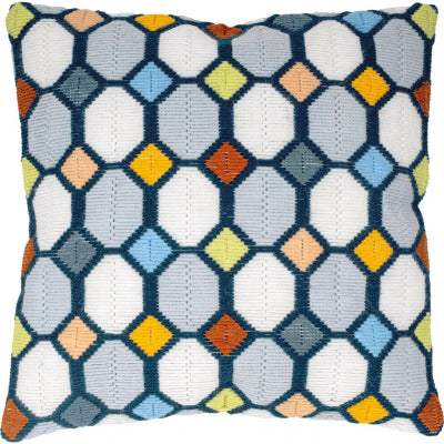 Checkered Long Stitch Cushion (Vervaco)