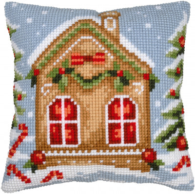 Gingerbread House Cushion (Vervaco)