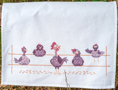 Funny Chickens Towel (Vervaco)