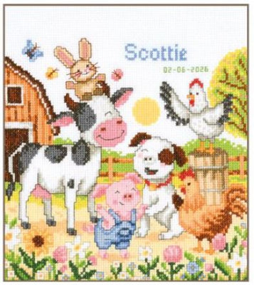 Farm Animals Birth Announcement (Vervaco)