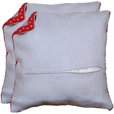 Grey Cushion Back With Zipper / Set of 2 (Vervaco)