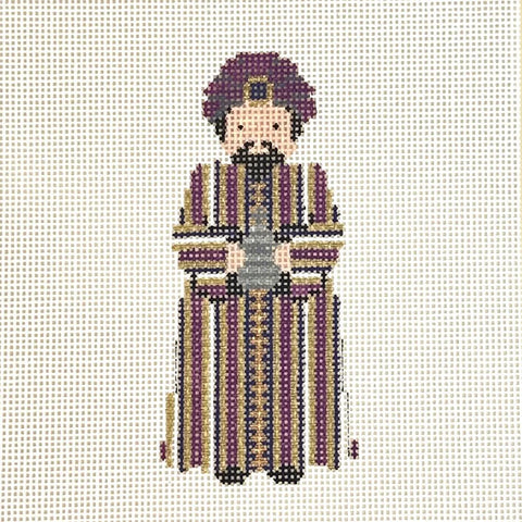 Nativity - Wiseman in Purple & Gold Coat (Petei)