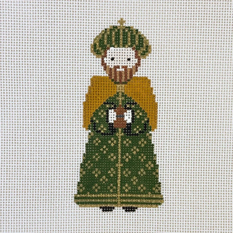 Nativity - Wiseman in Green & Gold Coat (Petei)