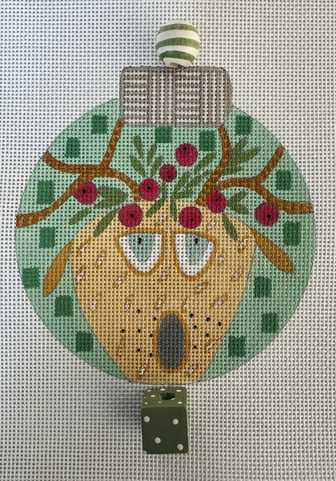 Reindeer Ball Ornament (Ditto Needlepoint Works)