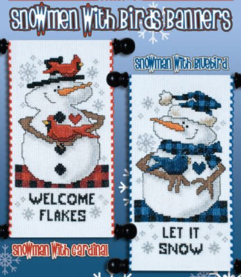 Snowmen With Birds Banners (Stoney Creek)
