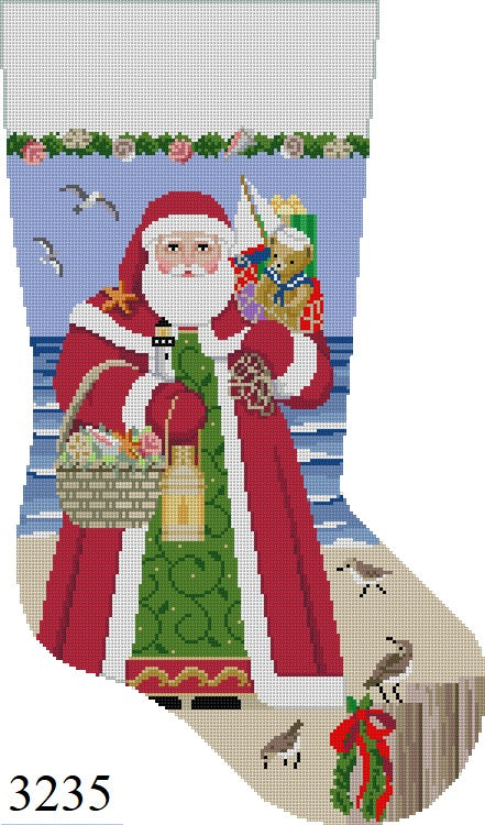 Nautical Santa Red Stocking (Susan Roberts Needlepoint)