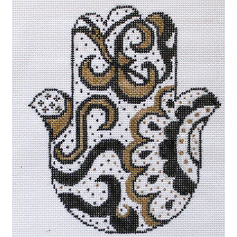 Hamsa Scroll - Black w/Gold (PDL Designs)