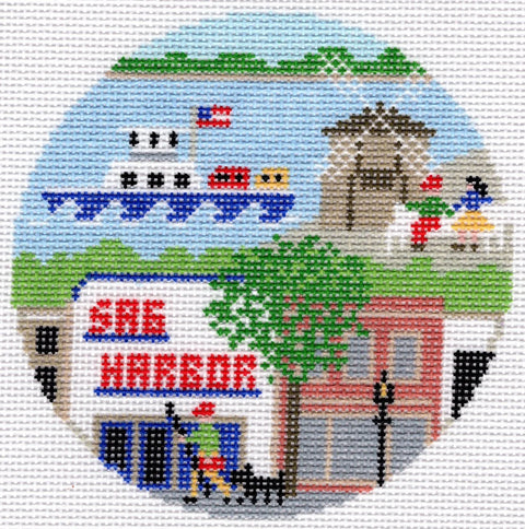 Sag Harbor, NY Round (Doolittle Stitchery)