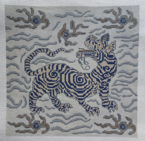 Clarence House Blue Tibetan Tiger (Stitchtent)