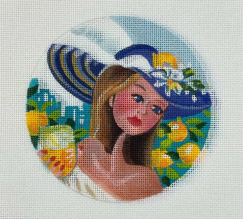 Sunhat Woman w/Lemons Ornament (Dockery Austin)