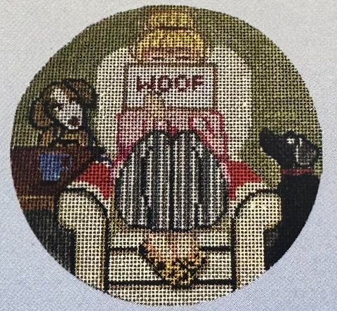 Dog Stitching Girl Ornament (Gayla Elliott)