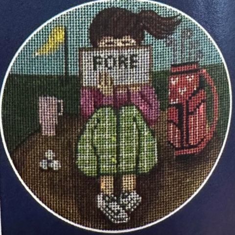Golf Stitching Girl Ornament (Gayla Elliott)