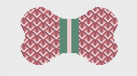 Dog Bone - Yap-ard, Red w/GreenStripe (Lauren Bloch Designs)